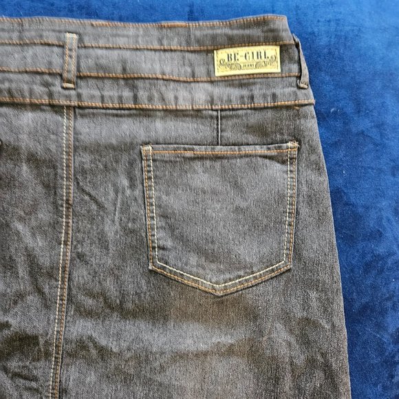 (NWT) Be-Girl Black Wash Denim A Line Skirt Size 3XL - Picture 7 of 7